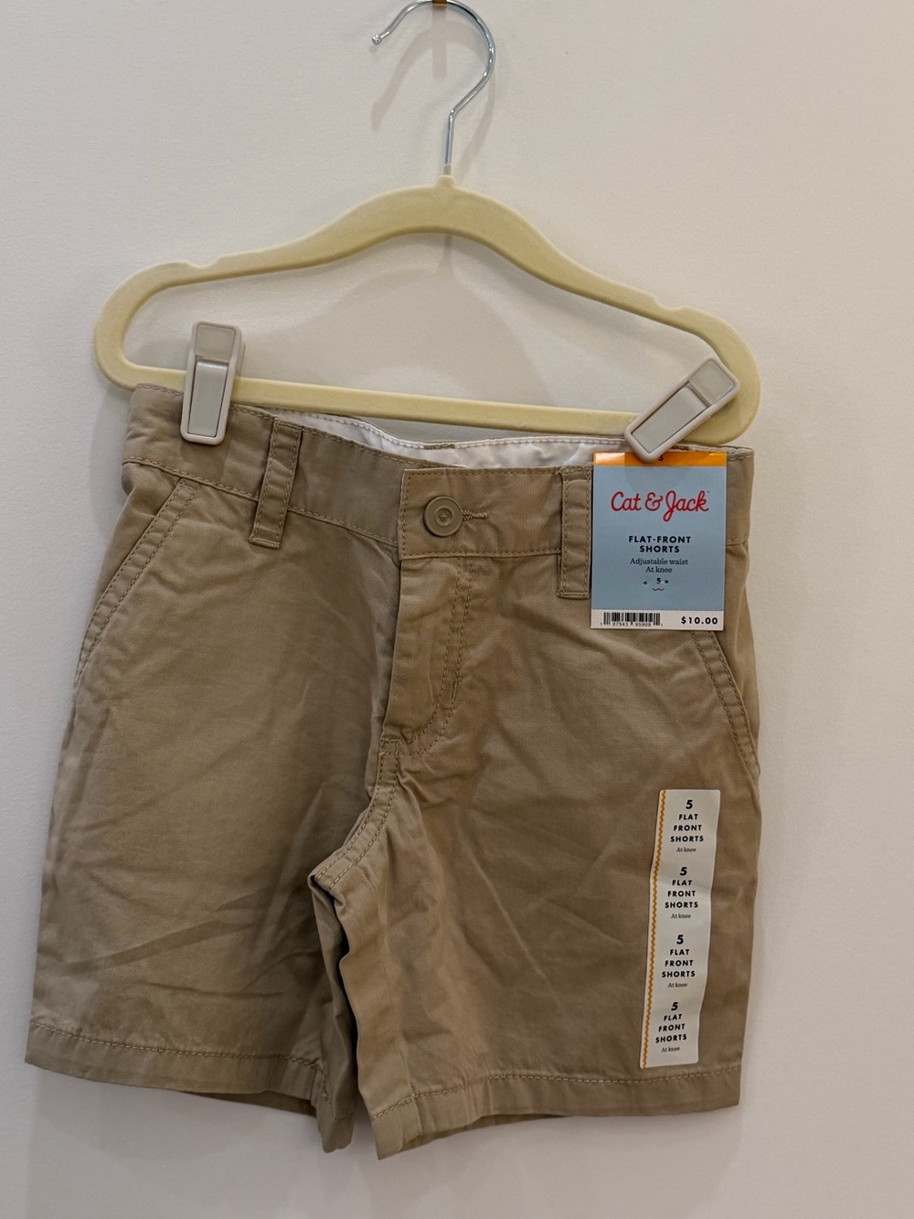 Cat & Jack Kids Khaki Flat-Front Shorts - Beige